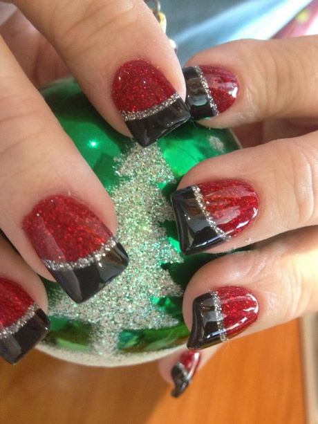 red-and-black-christmas-nail-designs-07_19 Modele de unghii de Crăciun roșu și negru