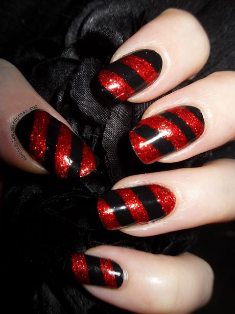 red-and-black-christmas-nail-designs-07_7 Modele de unghii de Crăciun roșu și negru