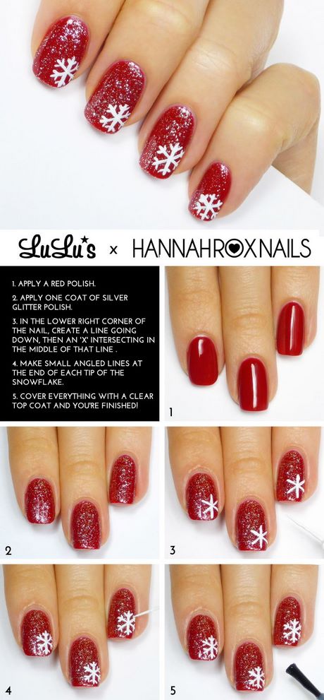 red-christmas-nails-with-snowflakes-86_8 Unghii roșii de Crăciun cu fulgi de zăpadă