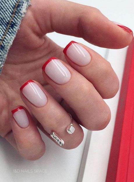 red-french-tip-nail-designs-55_16 Modele de unghii roșii franceze