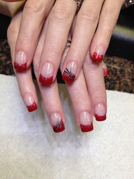 red-french-tip-nail-designs-55_20 Modele de unghii roșii franceze