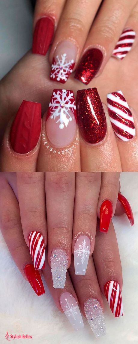 red-nails-with-christmas-designs-15_11 Cuie roșii cu modele de Crăciun