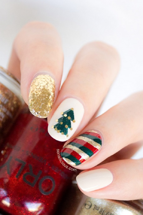 simple-nail-art-christmas-design-23_10 Design simplu de unghii de Crăciun