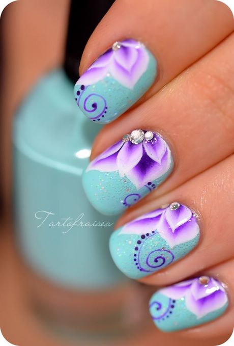 turquoise-and-purple-nail-designs-92_2 Modele de unghii turcoaz și violet