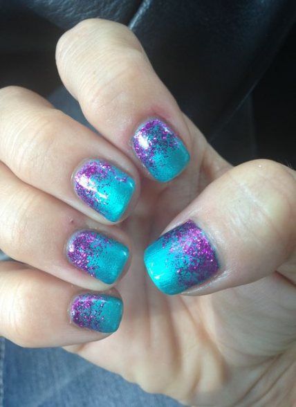 turquoise-and-purple-nail-designs-92_9 Modele de unghii turcoaz și violet