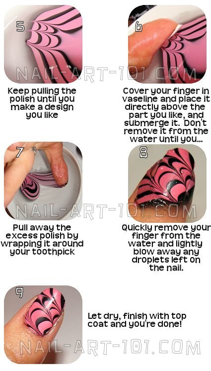 water-marble-nail-art-tutorial-for-beginners-29_16 Apă marmura nail art tutorial pentru incepatori