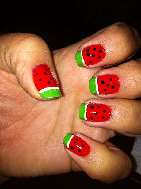 watermelon-design-on-toes-40_3 Design pepene verde pe degetele de la picioare