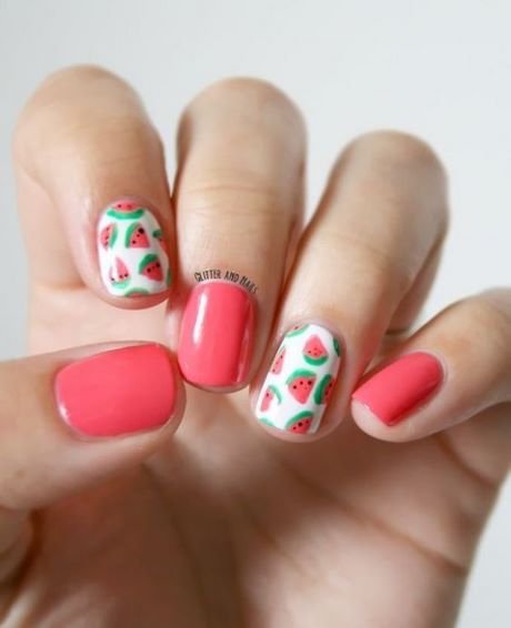 watermelon-nail-art-design-69_12 Pepene verde nail art design