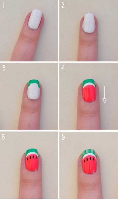 watermelon-nail-art-design-69_18 Pepene verde nail art design
