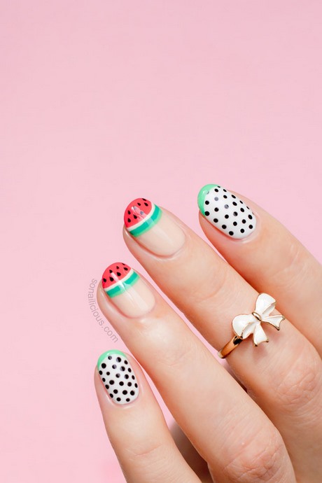 watermelon-nail-art-design-69_3 Pepene verde nail art design