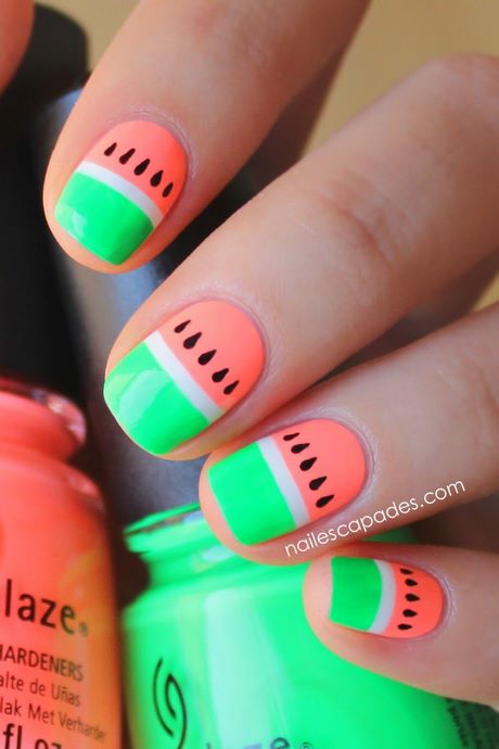 watermelon-nail-art-design-69_4 Pepene verde nail art design