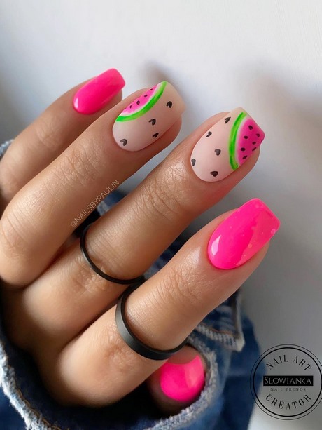 watermelon-nail-art-design-69_5 Pepene verde nail art design