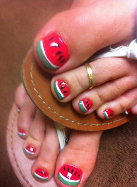 watermelon-pedicure-designs-54_17 Modele de pedichiură pepene verde