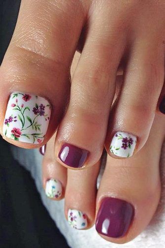 white-flower-toe-nail-design-02_17 Alb floare deget de la picior unghii design