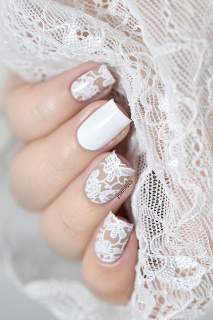 white-lace-nail-designs-98_11 Modele de unghii din dantelă albă