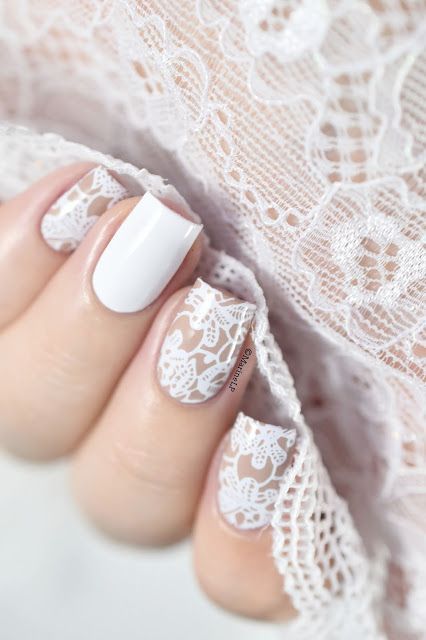 white-lace-nail-designs-98_15 Modele de unghii din dantelă albă
