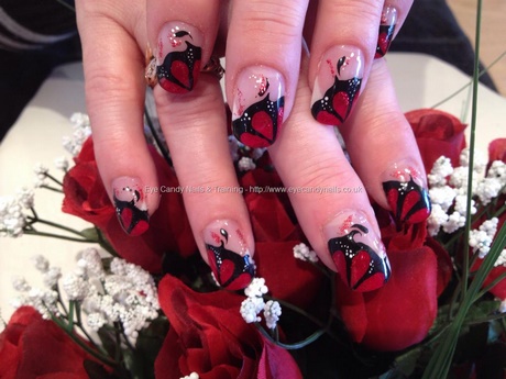 acrylic-nail-designs-red-and-black-60_13 Unghii acrilice modele roșu și negru