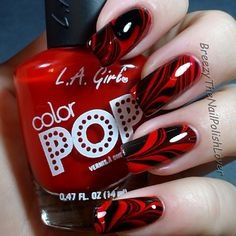 acrylic-nail-designs-red-and-black-60_19 Unghii acrilice modele roșu și negru