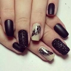 black-and-cream-nails-31_11 Unghii negre și cremă
