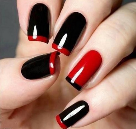 black-and-red-acrylic-nails-47_5 Unghii acrilice negre și roșii