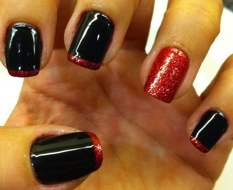 black-and-red-acrylic-nails-47_6 Unghii acrilice negre și roșii
