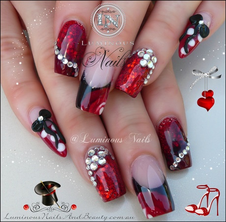 black-and-red-acrylic-nails-47_9 Unghii acrilice negre și roșii