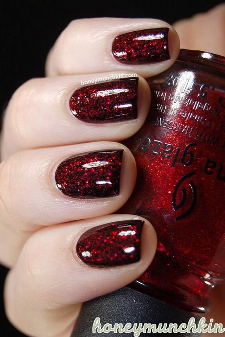 black-and-red-glitter-nails-93_5 Unghii cu sclipici negre și roșii