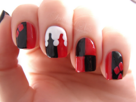 black-and-red-nail-art-73 Negru și roșu nail art