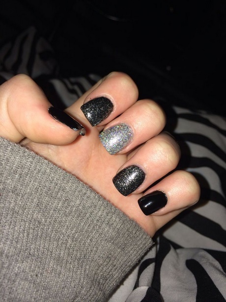 black-and-silver-acrylic-nails-56_6 Unghii acrilice negre și argintii