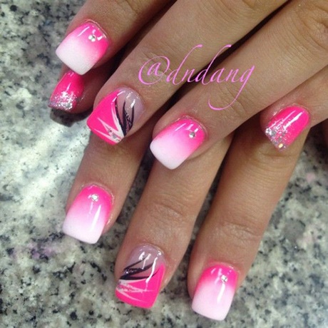 black-pink-and-white-nail-designs-40_7 Negru roz și alb modele de unghii