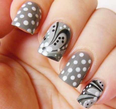 black-white-and-gray-nail-art-32_15 Negru alb și gri nail art
