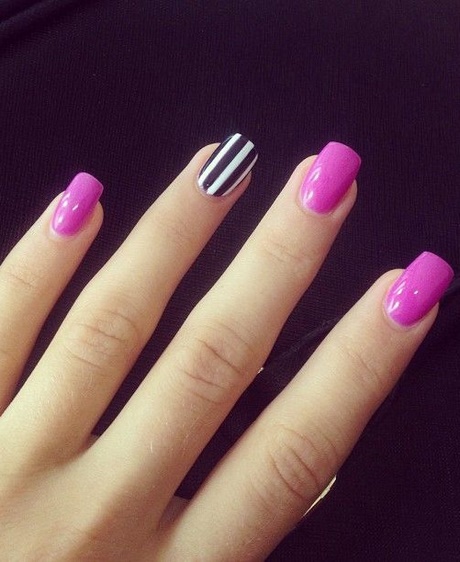 black-white-and-pink-nails-24_2 Unghiile alb - negru și roz