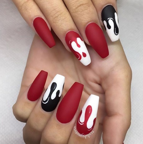 black-white-red-nails-79_20 Negru alb roșu cuie