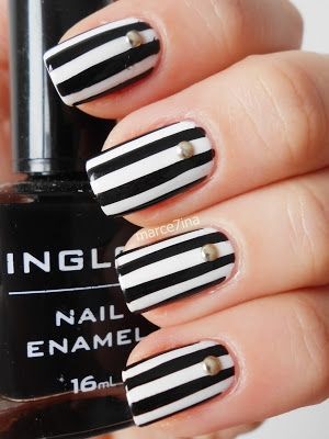 black-white-striped-nails-88_11 Negru alb cu dungi unghii