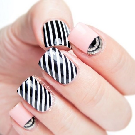 black-white-striped-nails-88_7 Negru alb cu dungi unghii