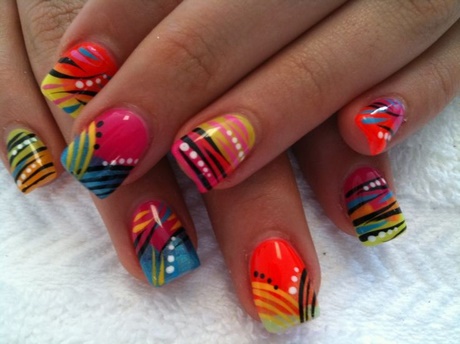 colorful-nail-designs-acrylic-nails-15_16 Modele de unghii colorate unghii acrilice