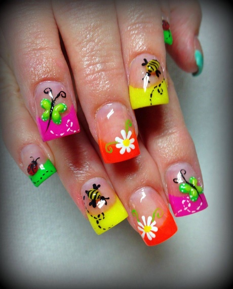 colorful-nail-designs-acrylic-nails-15_9 Modele de unghii colorate unghii acrilice