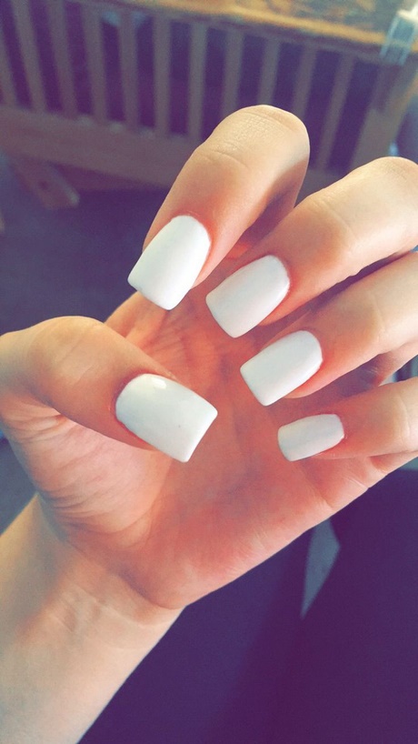 cute-white-acrylic-nails-20_7 Drăguț unghii acrilice albe