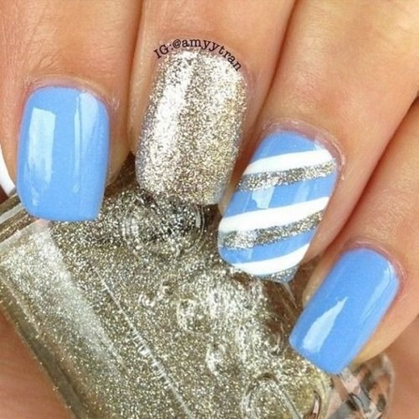 easy-blue-nail-designs-75_11 Modele ușoare de unghii albastre