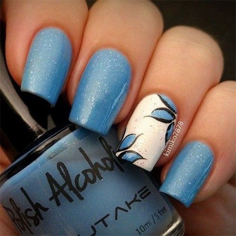 easy-blue-nail-designs-75_18 Modele ușoare de unghii albastre