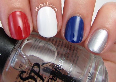 easy-red-white-and-blue-nail-art-designs-73 Ușor roșu alb și albastru nail art modele