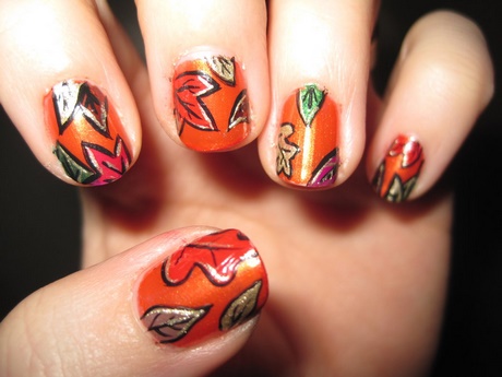 fall-leaves-nail-art-60_15 Toamna frunze nail art