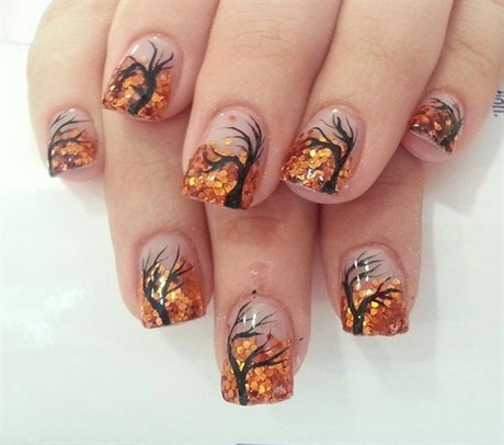 fall-leaves-nail-art-60_19 Toamna frunze nail art