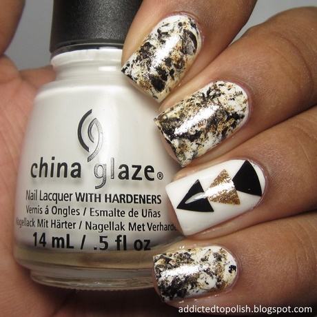 gold-white-and-black-nails-60_10 Aur alb și negru cuie