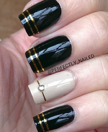 gold-white-and-black-nails-60_14 Aur alb și negru cuie