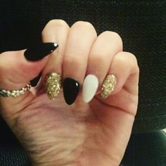 gold-white-and-black-nails-60_8 Aur alb și negru cuie