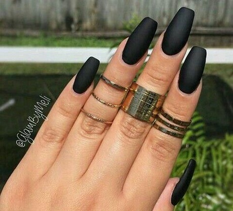 matte-black-acrylic-nails-76_3 Unghii acrilice negre mat
