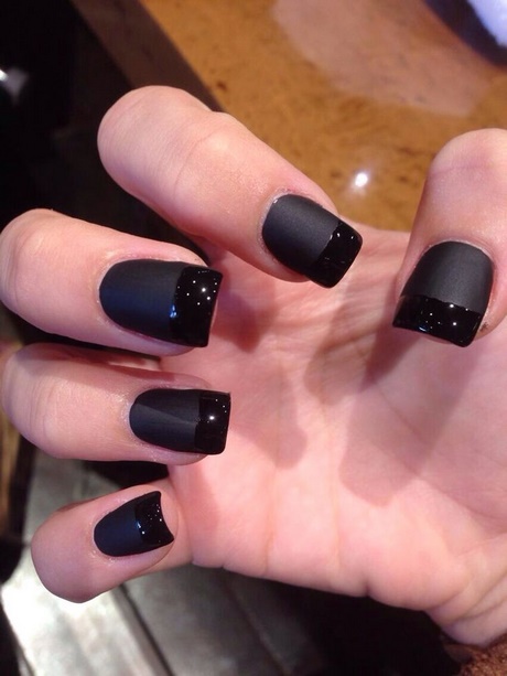 matte-black-acrylic-nails-76_5 Unghii acrilice negre mat