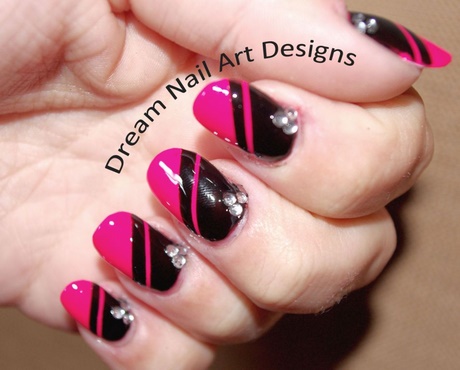 nail-art-designs-black-and-pink-63_16 Nail art proiectează negru și roz