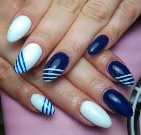 nail-art-designs-blue-and-white-91_13 Nail art designs albastru și alb